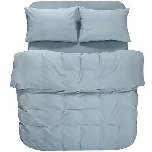 Постільна білизна Lotus Home Washed cotton Kansas блакитний євро (svt-2000022349970)