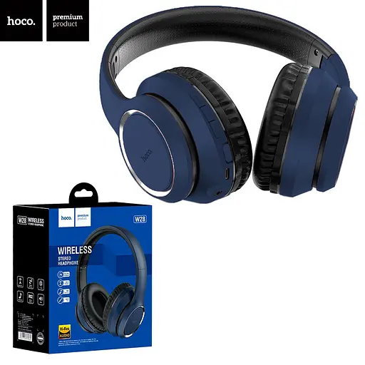 Блютуз Стерео Гарнітура Hoco W28 Синій - фото 2