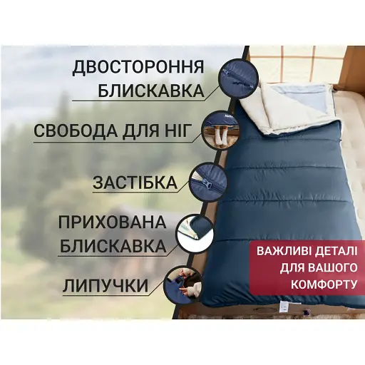Спальный мешок 3 в 1 Naturehike CR450 CNH22SD011 синий - фото 6