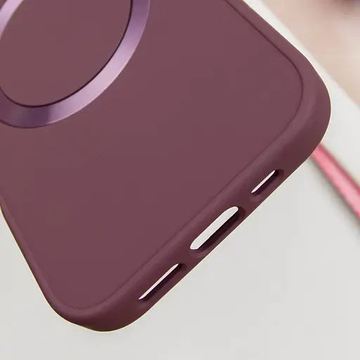Чохол Epik TPU Bonbon Metal Style with MagSafe для Apple iPhone 16, 6.1 Бордовий/Plum - фото 5