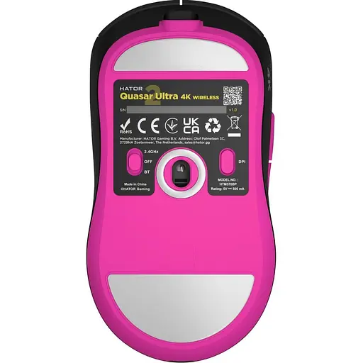 Бездротова миша HATOR Quasar 2 ULTRA 4K Wireless Black Pink (HTM570BP) - фото 3