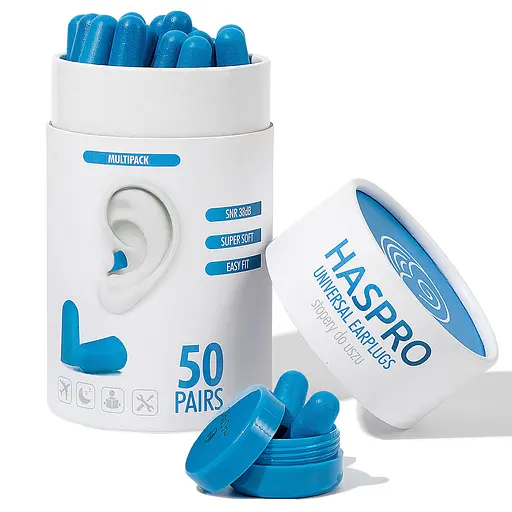 Пінні беруші для сну 50 пар HASPRO TUBE50 SNR 38 дБ Сині (1124-02) - фото 4