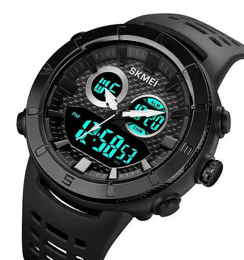 Годинник чоловічий наручний спортивний Skmei 2014 (Чорний з чорним) - фото 3