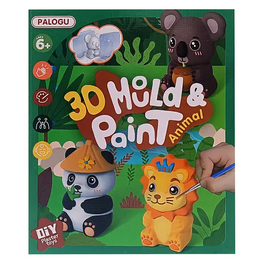 Набор для творчества Гипсовая раскраска "Animal" S138-32 гипс, формы, краски