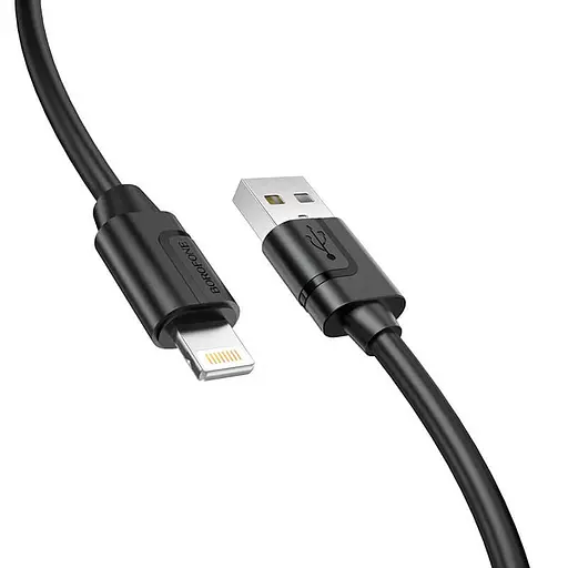 Кабель силіконовий Borofone BX55 Lightning Harmony silicone charging data cable 1 м чорний - фото 1