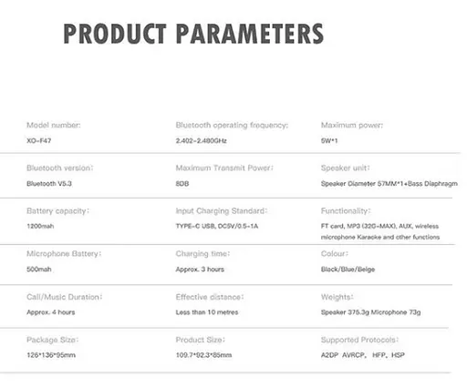 Колонка XO F47 Aurora Atmosphere Light Bluetooth портативна з мікрофоном чорна - фото 6