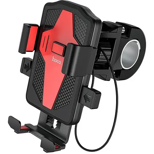 Холдер Hoco CA73 Flying one-touch bicycle and motorcycle universal holder Черный Красный - фото 1