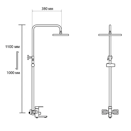 Душевая система універсальна Lidz Sofi 1030 на три споживача (з виливом) (k35) LDSOF1030CRM44975 Chrome, Хром - фото 2