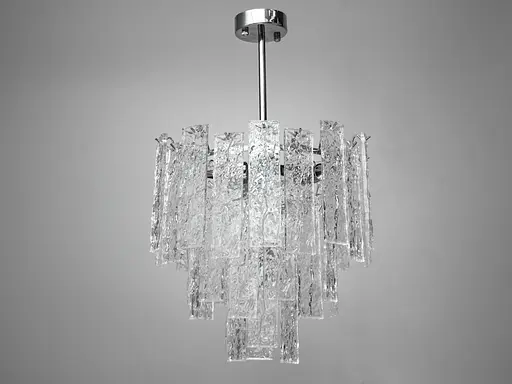 Люстра підвіс з скляними елементами на 4 лампи, колір хром - фото 3