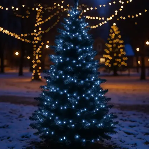 Гірлянда Нитка вулична GarlandoPro 30 м 300 LED чорний дріт Білий CF300L30MBW