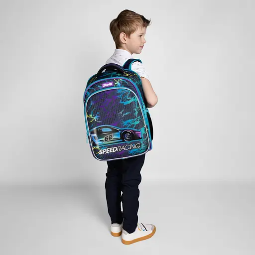 Школьный рюкзак 1Вересня каркасный S-98 Speed Racing - фото 5