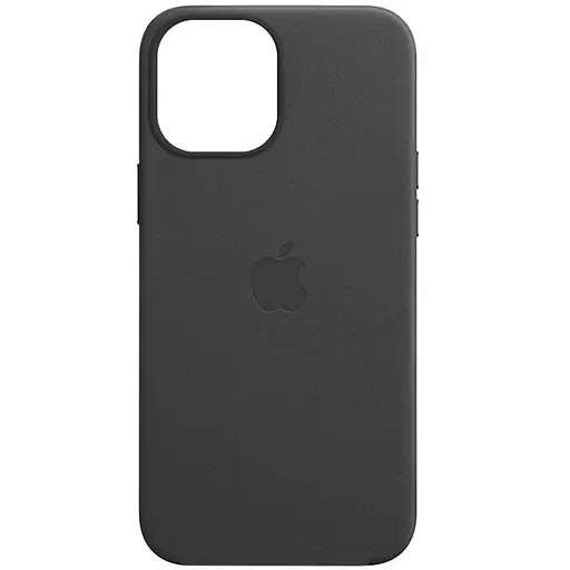 Шкіряний чохол Leather Case (AAA) with MagSafe and Animation для Apple iPhone 12 Pro Max (6.7) Black - фото 1