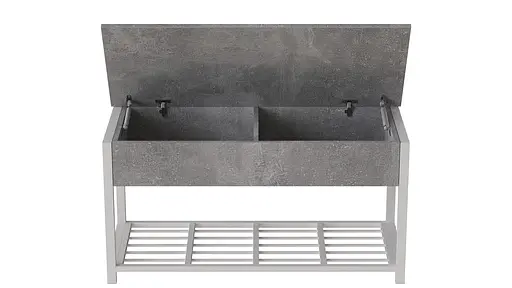 Банкетка з ящиком Ferrum-decor Дрейк 2 550x1200x400 метал Білий ДСП Бетон 16 мм (FRD-103079) - фото 5