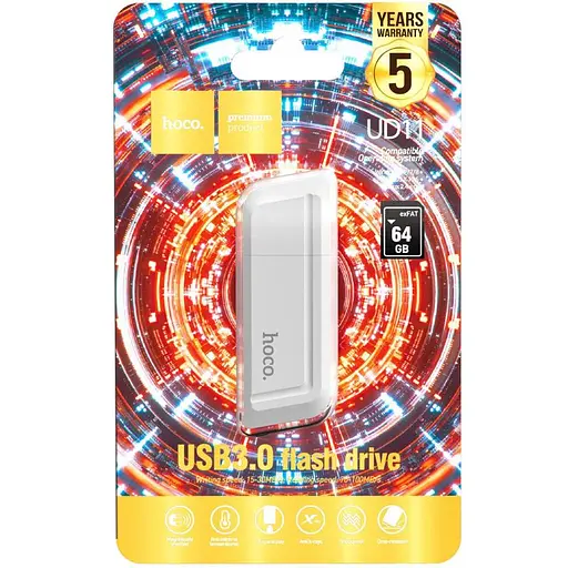 Флеш-накопитель Hoco UD11 USB3.0 - 64GB White - фото 3