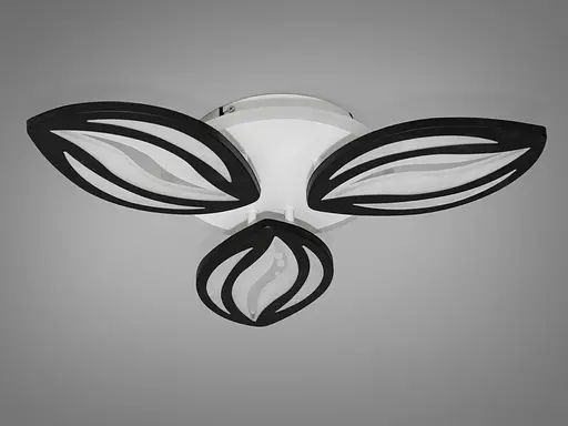 Черный потолочный лед люстра с пультом, димером и подсветкой, 52W - фото 4