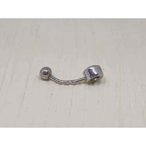 Серебряная серьга для пирсинга пупка с фианитом. 818-2101Р - фото 3