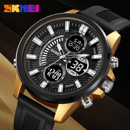 Наручний годинник чоловічий 2235BKGDBK Black-Gold-Black Skmei acs0030132 - фото 5