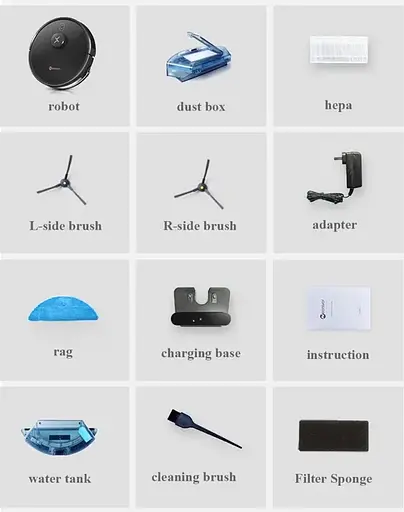 Робот пилосос Neatsvor X600 Pro з Wi-Fi та лазерною побудовою карти приміщень (Чорний) - фото 6