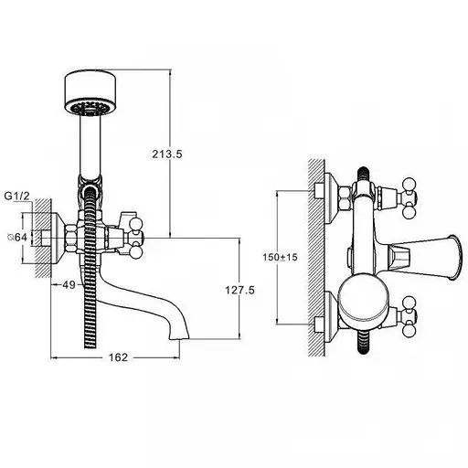 Змішувач для ванни Zegor DAK3-A827 двовентильний 30412 - фото 3