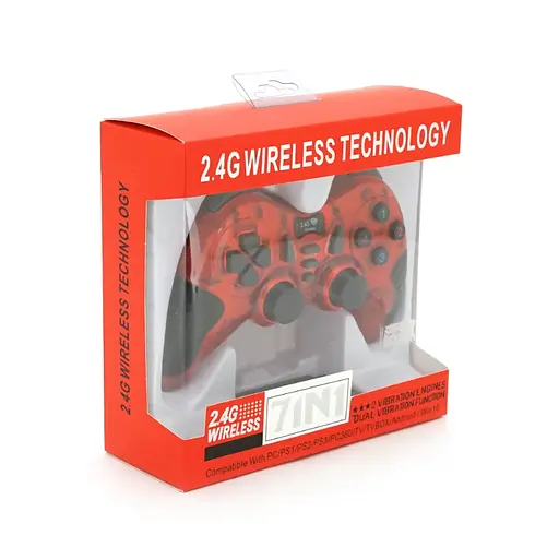 Бездротовий геймпад Voltronic 7-в-1 для PC, PS1–PS3, TV Box та Android червоний - фото 5