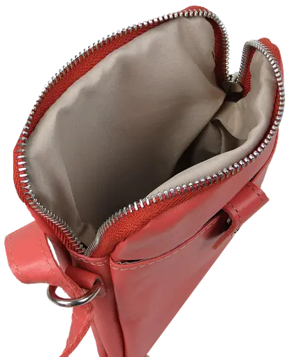 Небольшая женская кожаная сумка Borsacomoda через плечо кораллова sum0028730 - фото 9