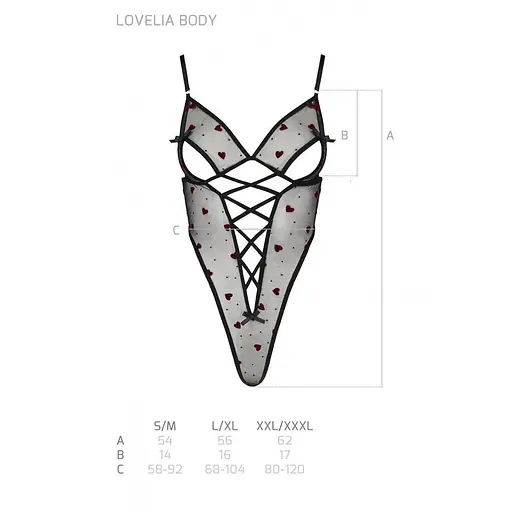 Еротичний боді з малюнком Passion LOVELIA Body black L/XL - фото 7