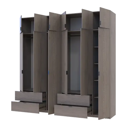 Шкаф для одежды Doros Лукас Канноло/Канноло 3+3 ДСП 240х50х240 (42005241) - фото 2