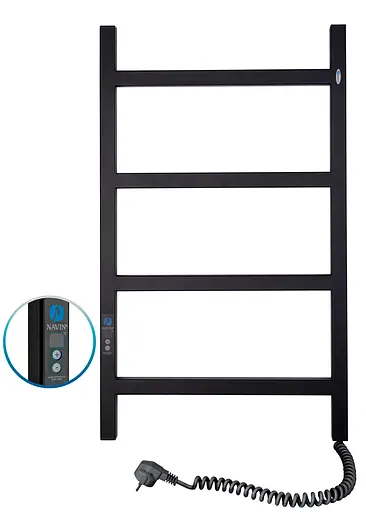 Електрична рушникосушарка Navin Nordic 500x800 Digital права (чорний муар) 12-241052-5080, Чорний матовий, Праве, Електронний - фото 1