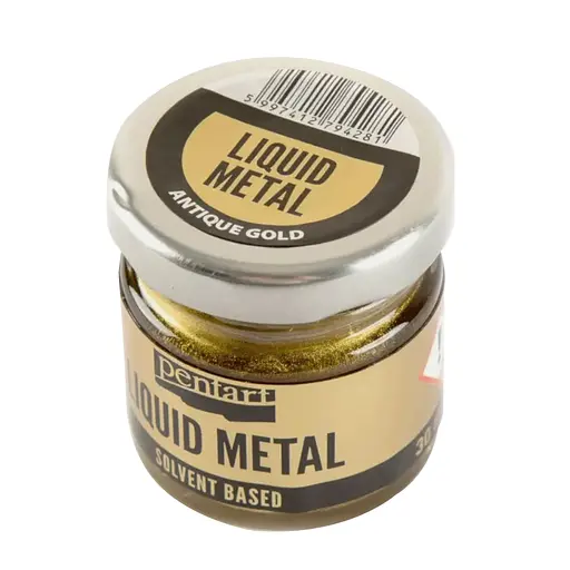 Фарба з ефектом рідкого металу на основі розчинника Античне золото 30 мл Pentart - фото 1