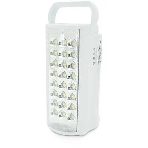 Фонарь переносной ALMINA DL-2424LED, 2 режима (16+8Led), встроенный аккум, корпус пластмасс, кабель 220В, Mix color, Box