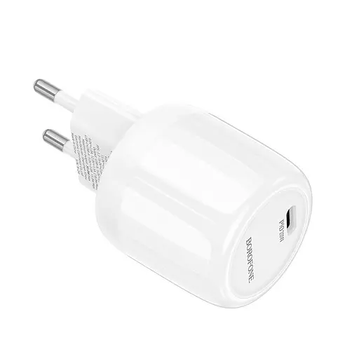 Адаптер сетевой Borofone Lustrous single port charger BA92A 1Type-C, 3A/20W, PD/QC| - фото 3