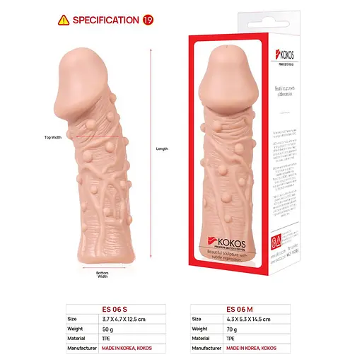 Насадка на пенис Kokos Extreme Sleeve ES.06 M 14.7 см телесный - фото 4