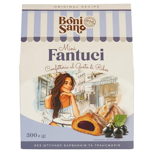 Печиво BonіSano Fantuci зі смаком смородини 300 г - фото 1