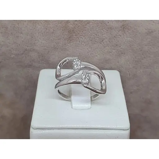 Срібне кільце Агні ГОРЕЛЬЕФ з фіанітами. 1625/1Р-CZ 17,5 - фото 4