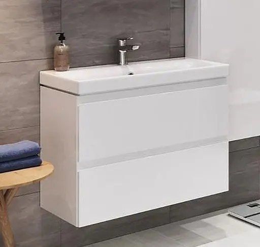 Тумба для ванної кімнати Cersanit CET В14 з умивальником Moduo 80 см Білий UN509-052 30412 - фото 7