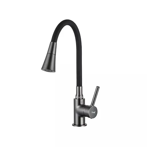Смеситель для кухни с гибким изливом Frap F4044-9 Графитовый хром - фото 1