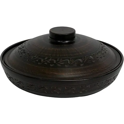 Сковорідка молочена кераміка Декор 29 см Український глиняний посуд