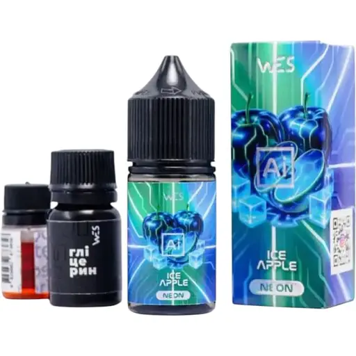 Набір компонентів для самозамісу сольової заправки Wes Ai Neon Ice Apple Зелене яблуко з холодком 30 мл, 0-50 мг (18613) - фото 1