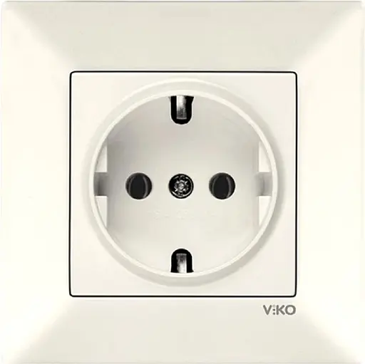 Розетка із заземленням VIKO Meridian кремовий (90970208-WH)