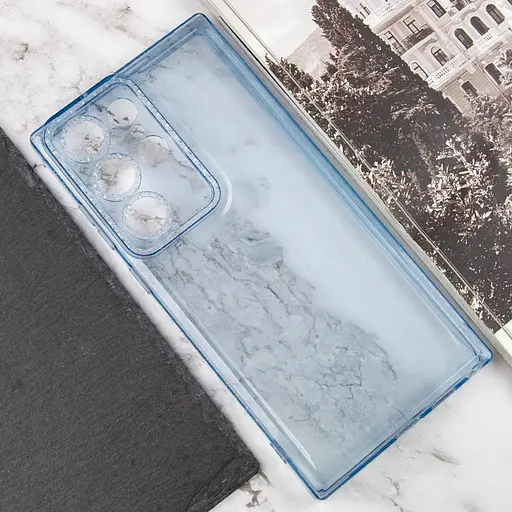 Чохол TPU Starfall Clear для Samsung Galaxy S23 Ultra Блакитний - фото 4