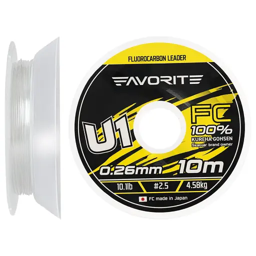 Флюорокарбон Favorite U1 FC 10 м 2.5/0.26 мм 10.1 lb/4.58 кг