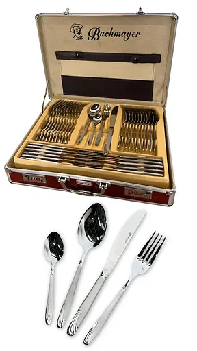 Набор столовых приборов Bachmayer BM-7204 на 12 персон в подарочном чемодане 72 предмета - фото 6
