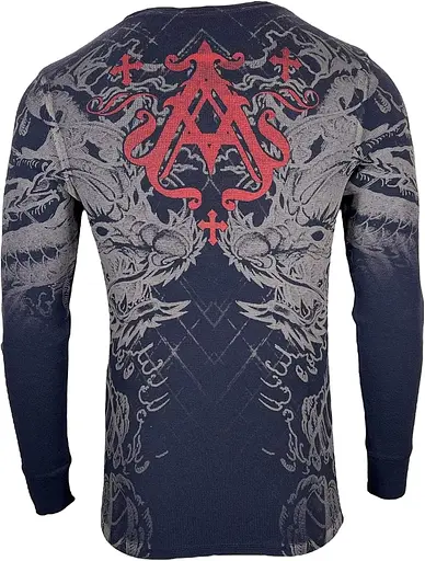 Футболка с длинным рукавом Archaic by Affliction Men's Thermal Shirt Dragon Rage 3XL - фото 2