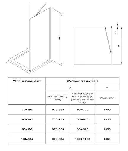 Бічна стінка Roca Capital 90x195 см AM4409012M, прозорий, хром - фото 2
