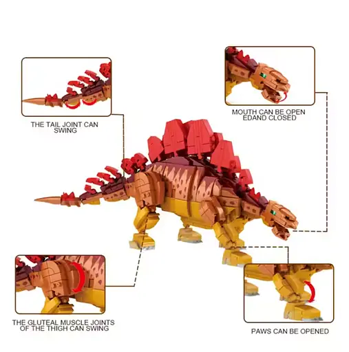 Конструктор динозавр  WOMA Стегозавр из коллекции Динозавры 697 деталей - фото 5