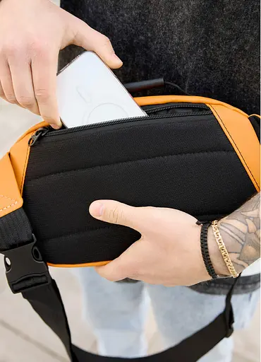 Сумка через плечо бананка Sambag Flex оранжевая 30×17×10 см (85351029m) - фото 6