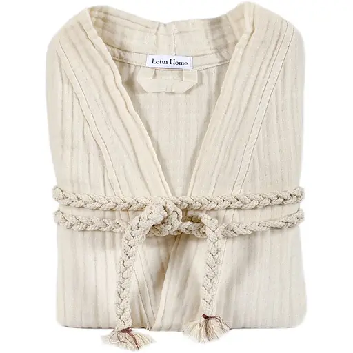 Халат Lotus Home Nitra muslin beige S/M (svt-2000022351041) - фото 2