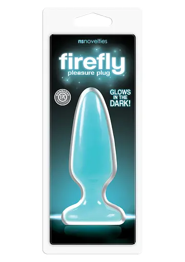 Анальна пробка NS Novelties Firefly Pleasure Plug Medium 12.7 см (блакитний) - фото 3