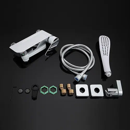 Смеситель для ванны короткий излив белый/хром Ø35 Gappo Noar 1/8 G3248, Белый - фото 4