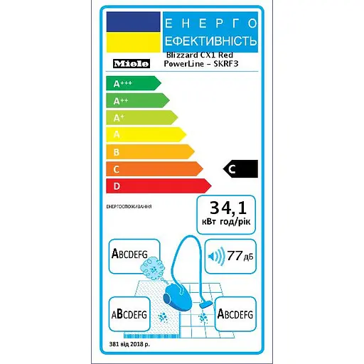 Пилосос безмішковий Miele Blizzard CX1 PowerLine SKRF3 Red (41KRF330UA) - фото 10